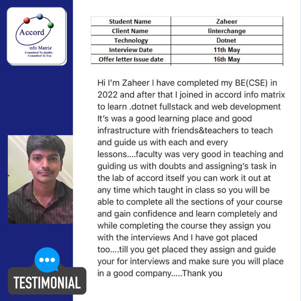 Dot Student Testimonial